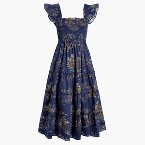 NWT - Hill House Home The Ellie Nap Dress - Navy Equestrian Toile Navy Equestria